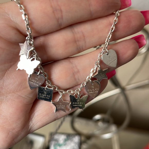 Authentic GUCCI Sterling 925 Charm 17”Necklace - Picture 2 of 13